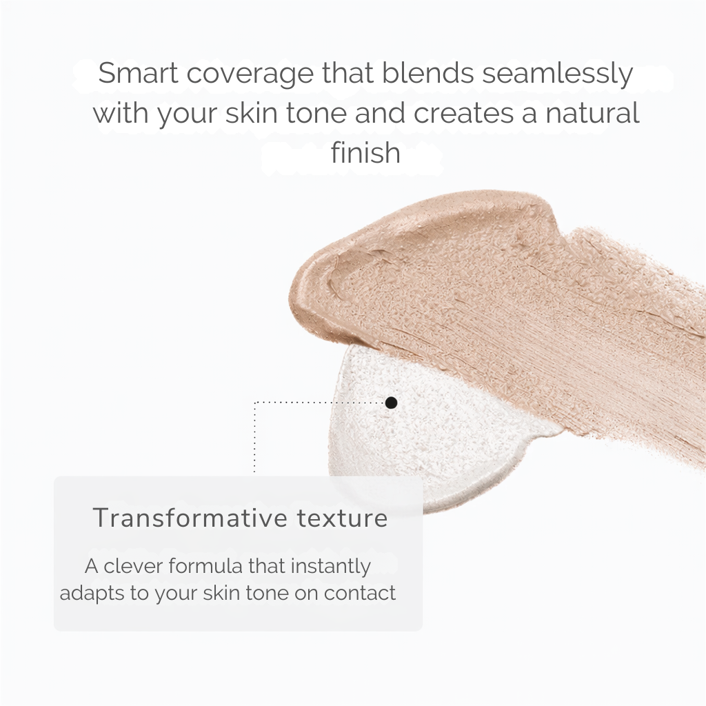 Foundation Stick Color-Adaptive &amp; Moisturizing | Makeup Stick with Integrated Brush | Natural Even Complexion | ElaraGlow