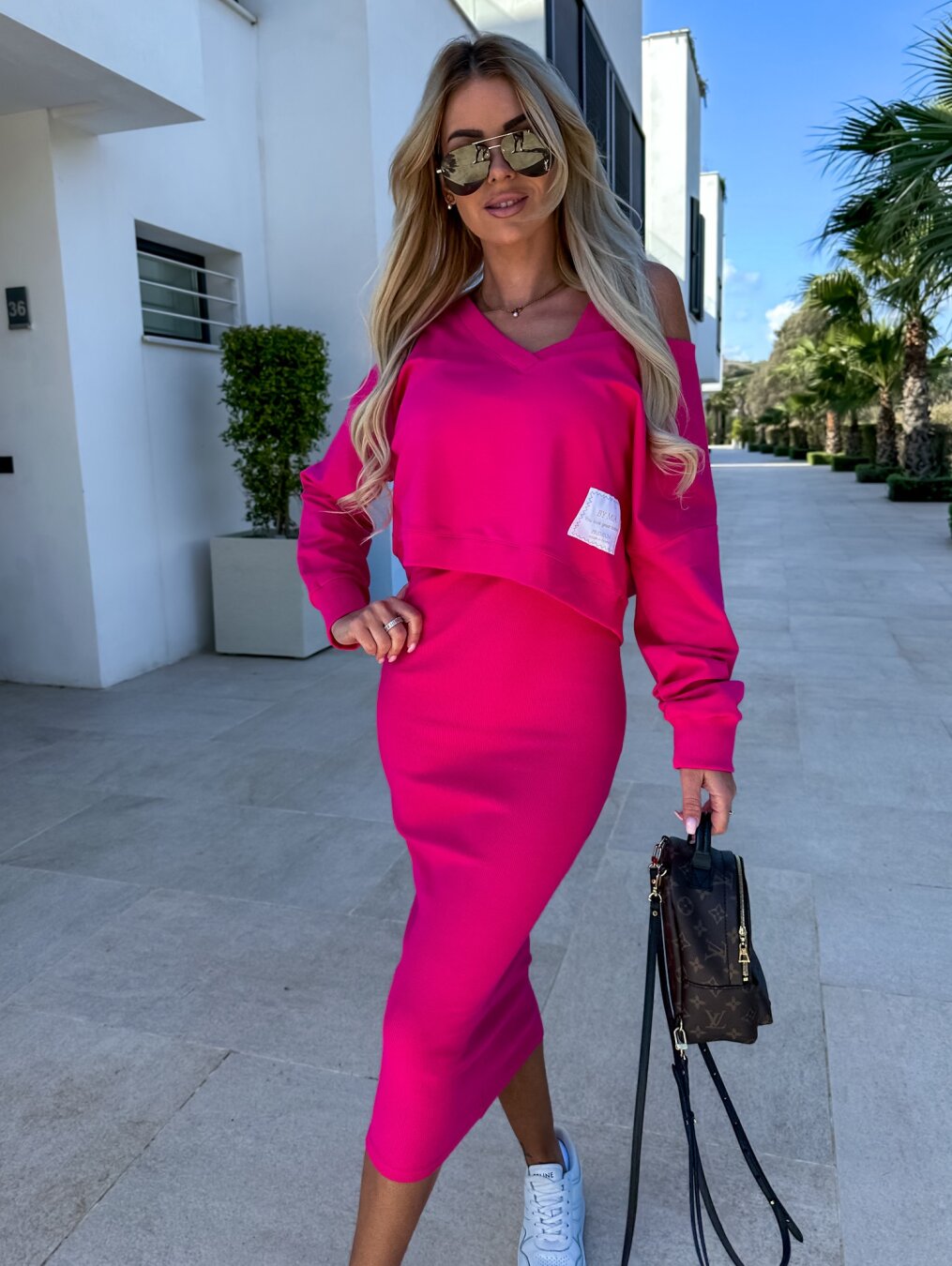 Damen Kleid-Set mit Sweatshirt | Figurbetontes Kleid &amp; lässiges Oberteil | Eleganter Lagenlook für Alltag &amp; Anlass