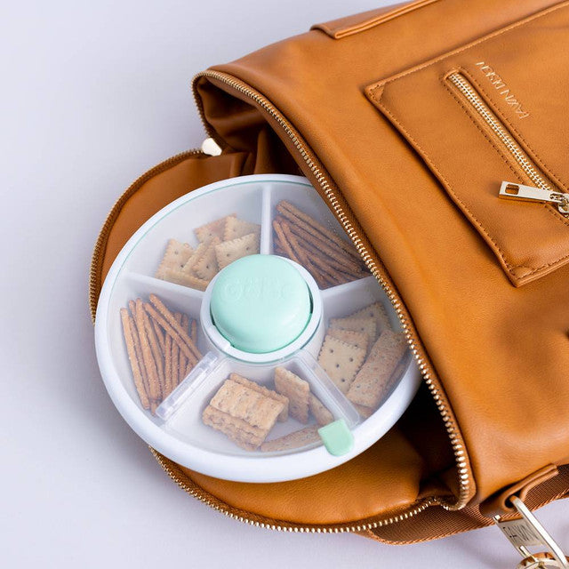 Snack Box for Kids with 5 Compartments | Rotating Snack Dispenser | Leak-Proof &amp; BPA-Free