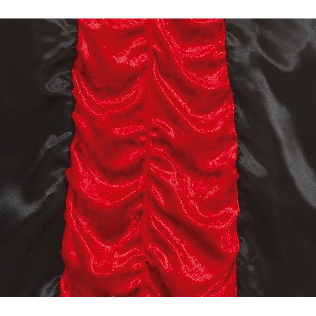 Mädchen Vampir Kostüm Schwarz Rot | Gothic Halloween Kleid mit Schnürung und Trompetenärmeln für Karneval und Mottoparty