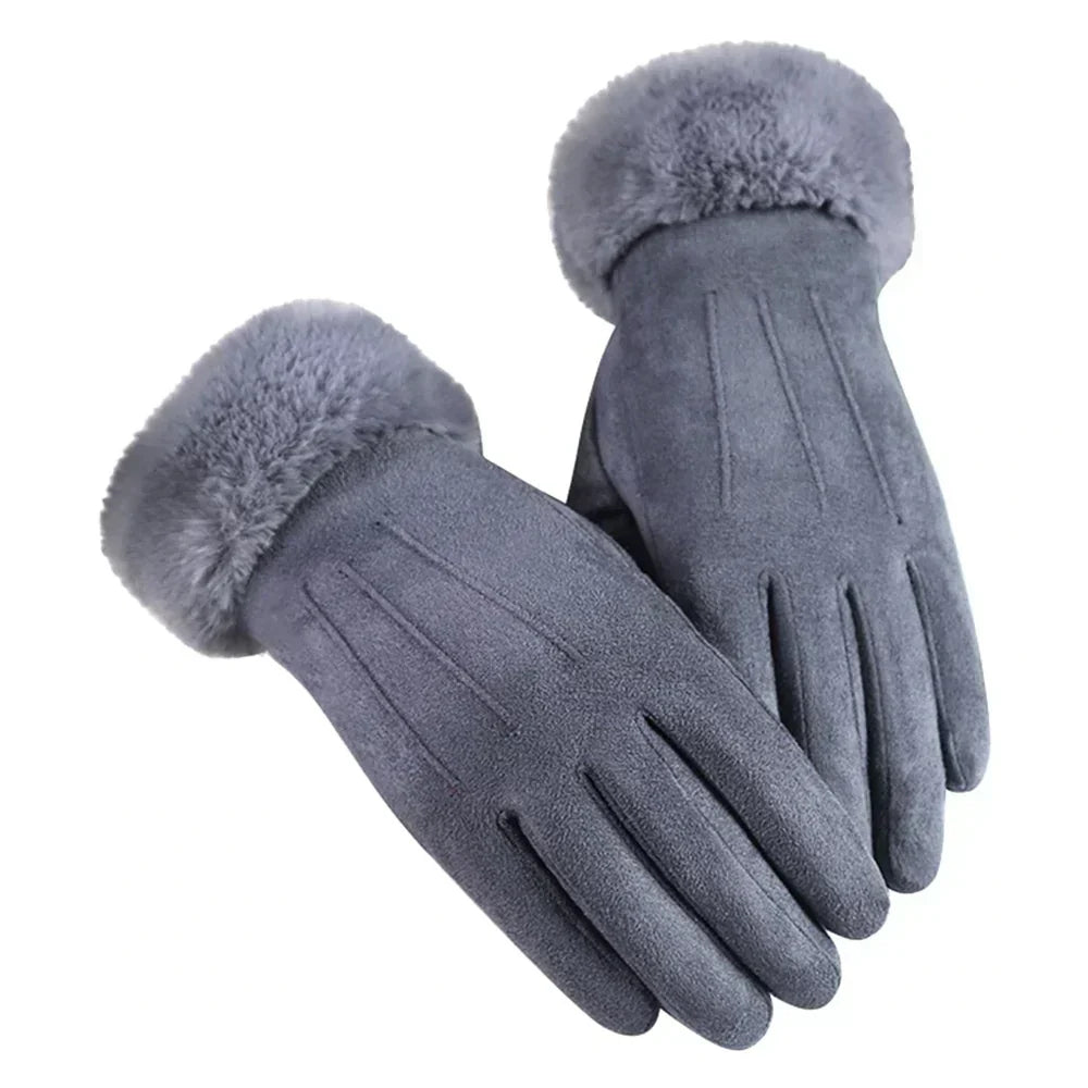Damen Wildlederhandschuhe für Winter | Warme elegante Handschuhe mit geschmeidiger Oberfläche für Alltag und festliche Anlässe