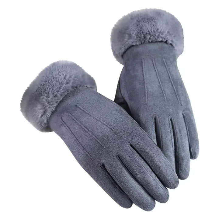 Damen Wildlederhandschuhe für Winter | Warme elegante Handschuhe mit geschmeidiger Oberfläche für Alltag und festliche Anlässe