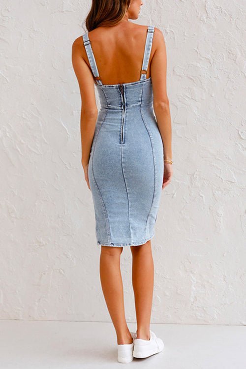 Gabi- Denim-Kleid mit verstellbaren Trägern