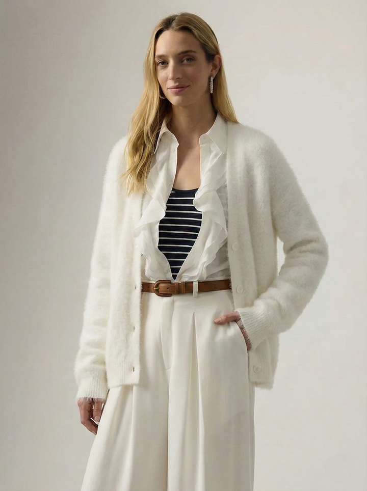 Damen Oversize Strickjacke aus Kunstkaschmir | Weiche warme Strickjacke mit lockerem Schnitt für Alltag, Zuhause und Layering