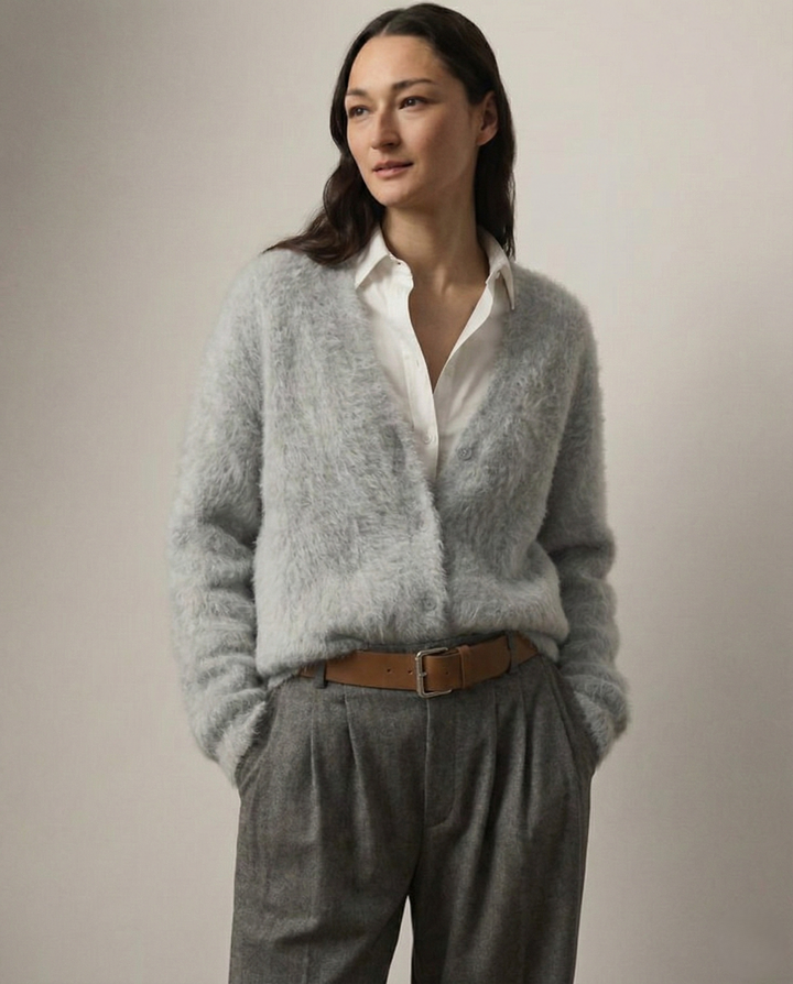 Damen Oversize Strickjacke aus Kunstkaschmir | Weiche warme Strickjacke mit lockerem Schnitt für Alltag, Zuhause und Layering