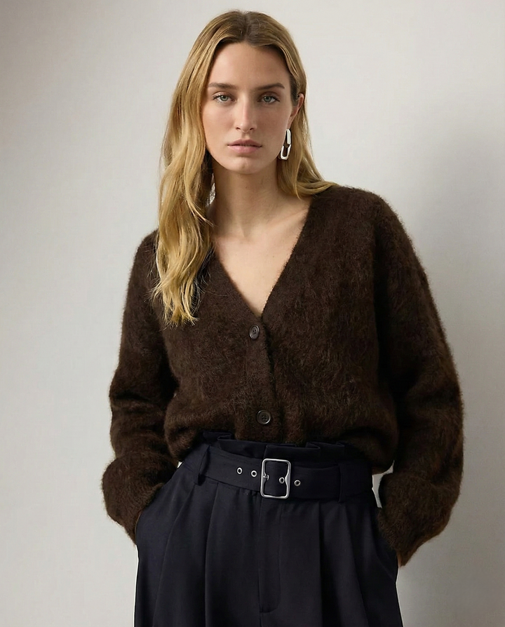 Damen Oversize Strickjacke aus Kunstkaschmir | Weiche warme Strickjacke mit lockerem Schnitt für Alltag, Zuhause und Layering