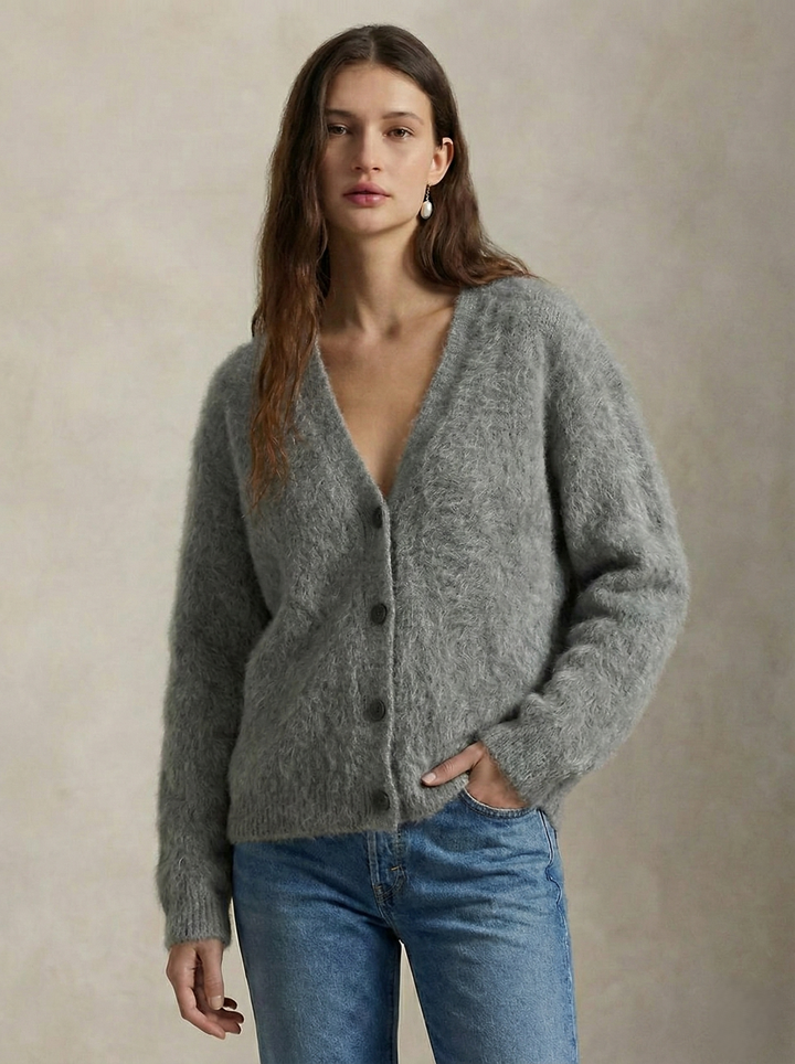 Damen Oversize Strickjacke aus Kunstkaschmir | Weiche warme Strickjacke mit lockerem Schnitt für Alltag, Zuhause und Layering