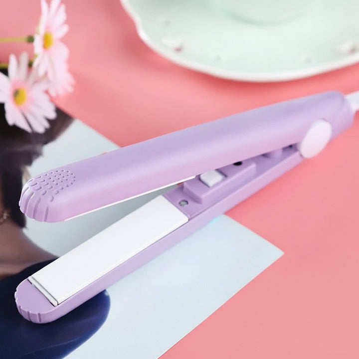 Mini 2-in-1 straightener &amp; curling iron | Ceramic-turmaline, 190°C constant | 30 sec heat-up, travel-friendly &amp; ergonomic