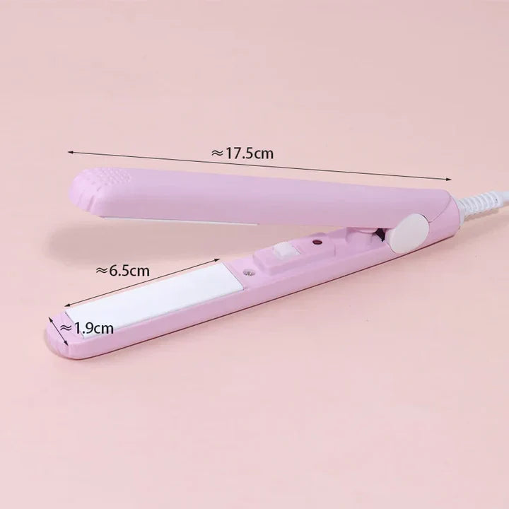 Mini 2-in-1 straightener &amp; curling iron | Ceramic-turmaline, 190°C constant | 30 sec heat-up, travel-friendly &amp; ergonomic