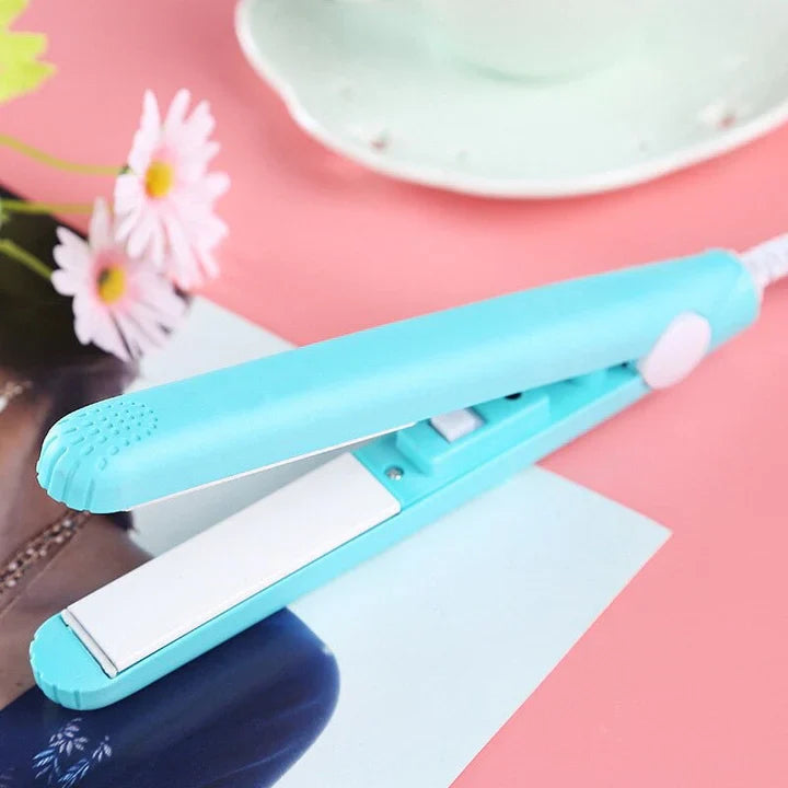 Mini 2-in-1 straightener &amp; curling iron | Ceramic-turmaline, 190°C constant | 30 sec heat-up, travel-friendly &amp; ergonomic