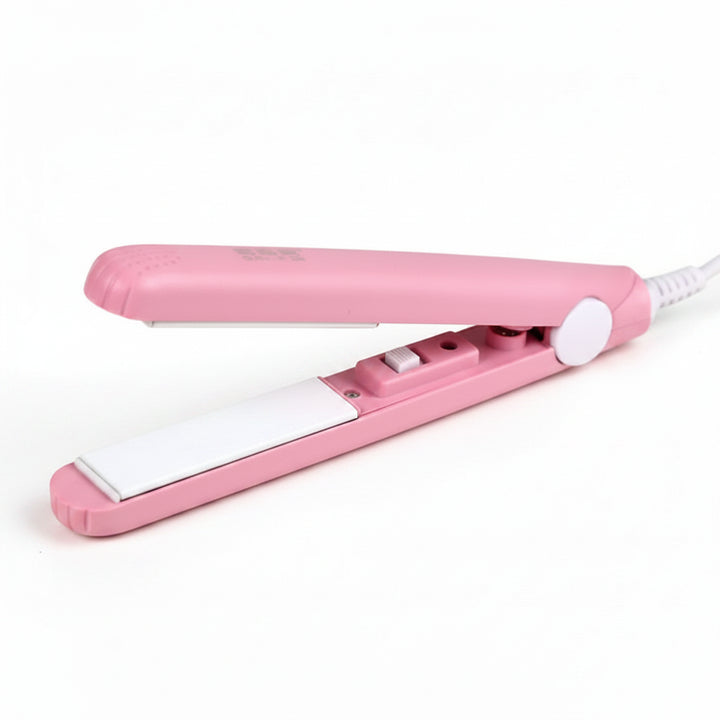 Mini 2-in-1 straightener &amp; curling iron | Ceramic-turmaline, 190°C constant | 30 sec heat-up, travel-friendly &amp; ergonomic