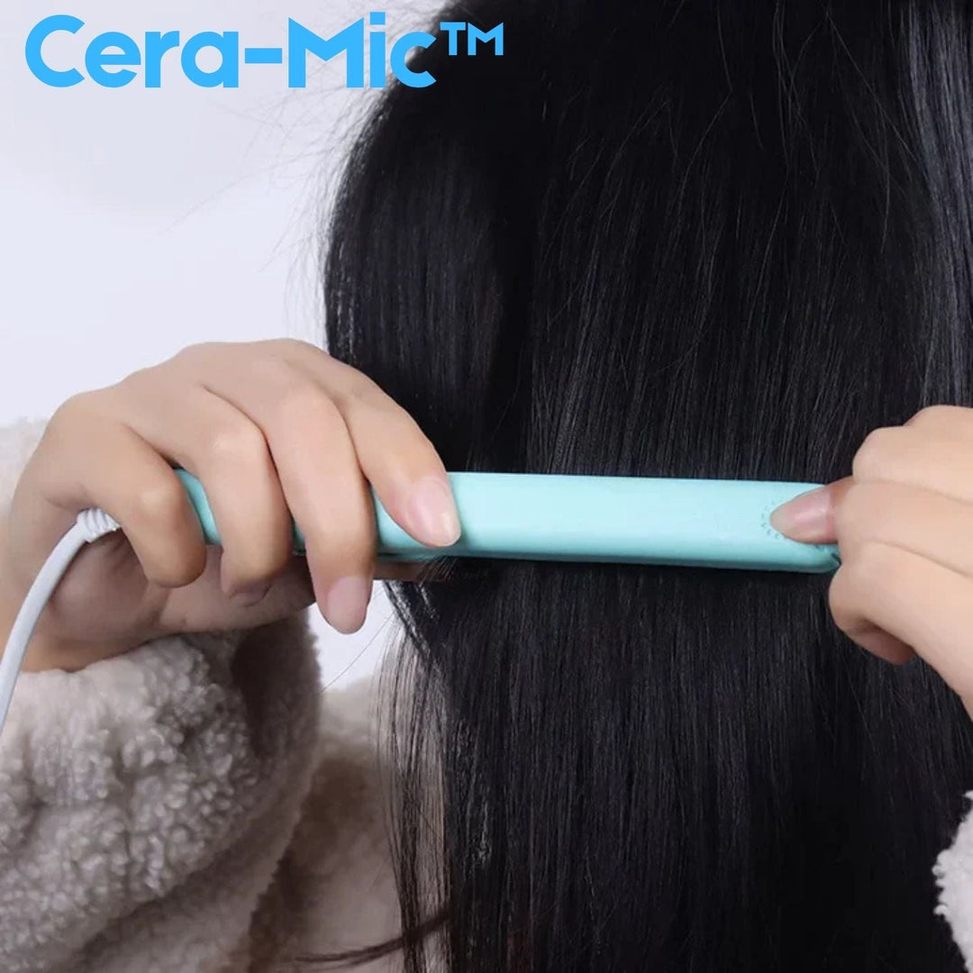 Mini 2-in-1 straightener &amp; curling iron | Ceramic-turmaline, 190°C constant | 30 sec heat-up, travel-friendly &amp; ergonomic