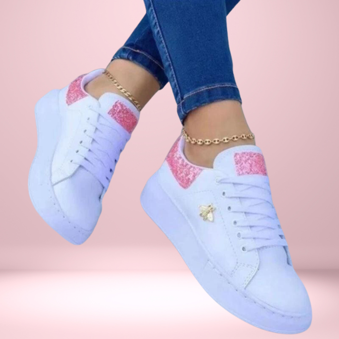 Damen Glitzer Sneaker mit schimmerndem Finish | Bequeme Turnschuhe in sportlich-elegantem Stil | Größen 36–43
