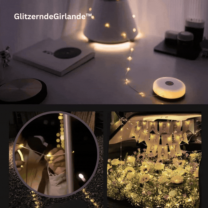 Guirlande lumineuse LED camping 10 m avec 100 LED | 8 modes d’éclairage | Étanche IP65 | Rechargeable USB, 250 g