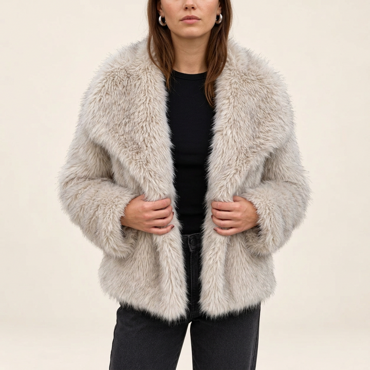 Damen Kunstfelljacke | Weiche Oversize-Jacke mit lockerem Schnitt und wärmendem Design für Herbst, Winter und elegante Outfits