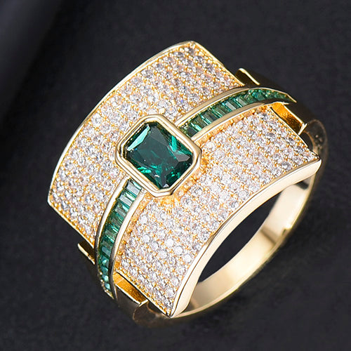 Damen Ring mit Cubic Zirkonia | Eleganter Stapelring im Luxus-Design | Funkelnder Statement- &amp; Verlobungsring