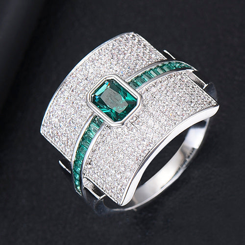 Damen Ring mit Cubic Zirkonia | Eleganter Stapelring im Luxus-Design | Funkelnder Statement- &amp; Verlobungsring