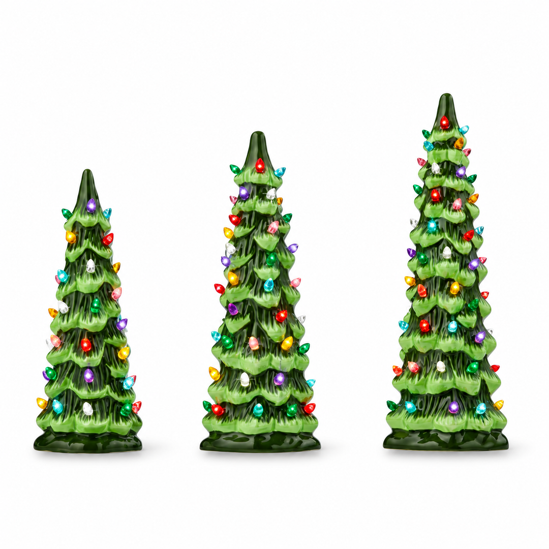 LED Weihnachtsbaum | Batteriebetriebene Tischdekoration mit bunten Lichtern, Timerfunktion und klassischer Baumform für Weihnachten