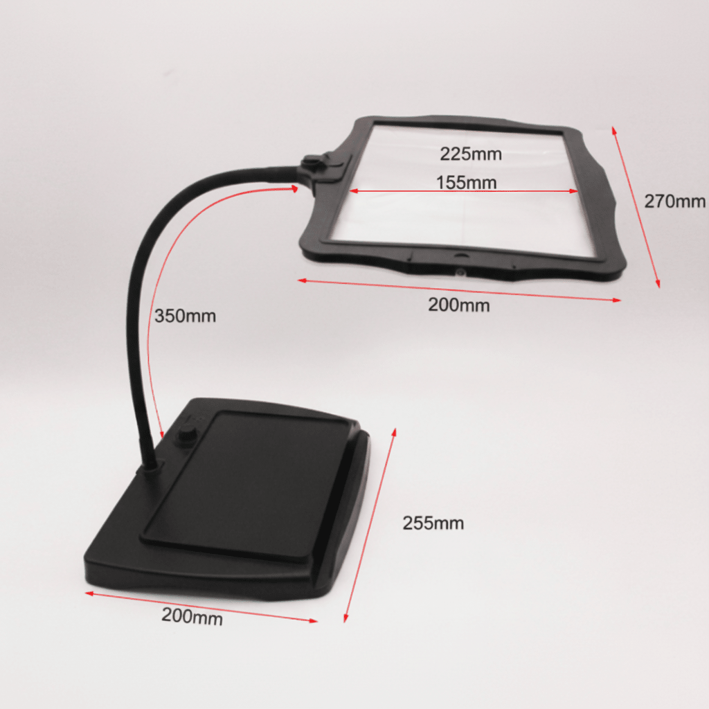 LED Lupenlampe | 3-fache Vergrößerung mit großer Linse, 12 LEDs und flexiblem Schwanenhals für Detailarbeiten
