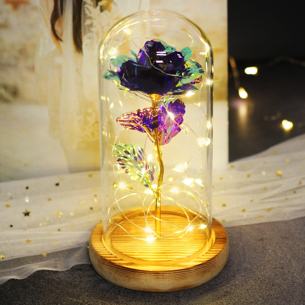 Artificial eternal rose LED light