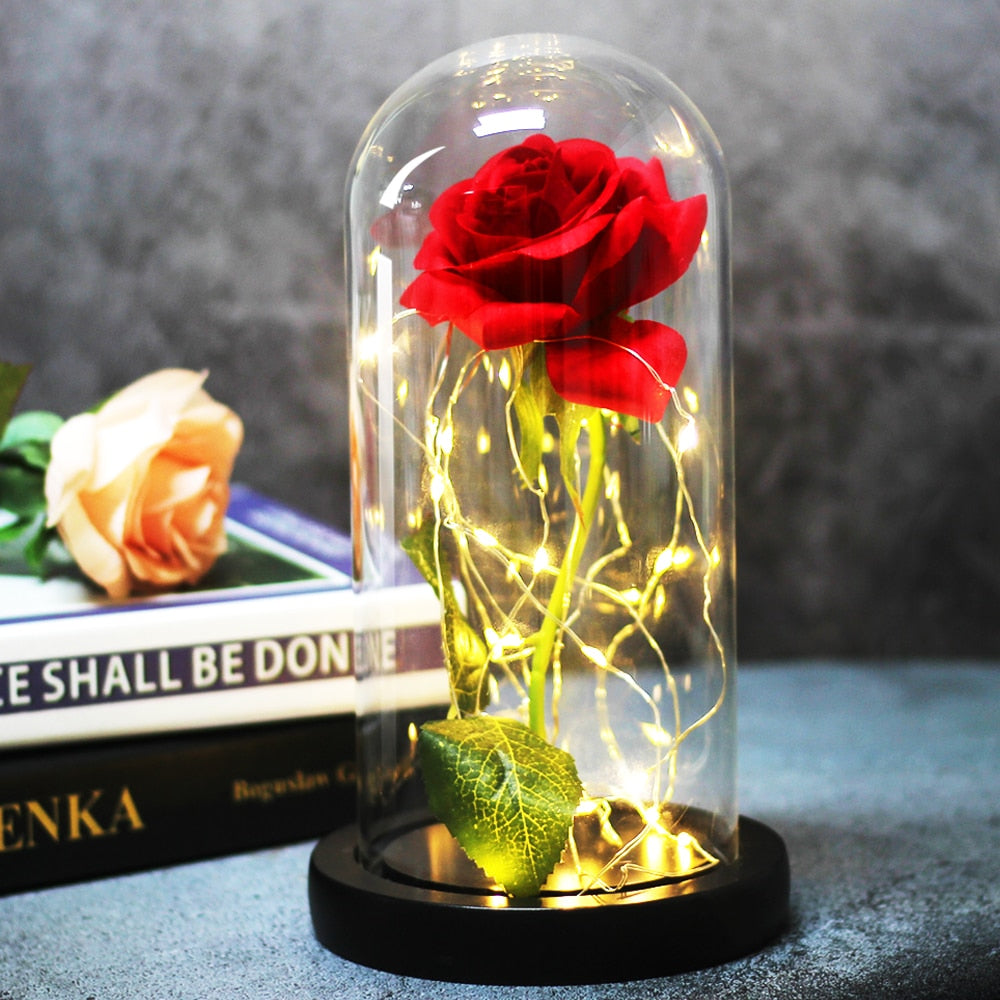 Artificial eternal rose LED light