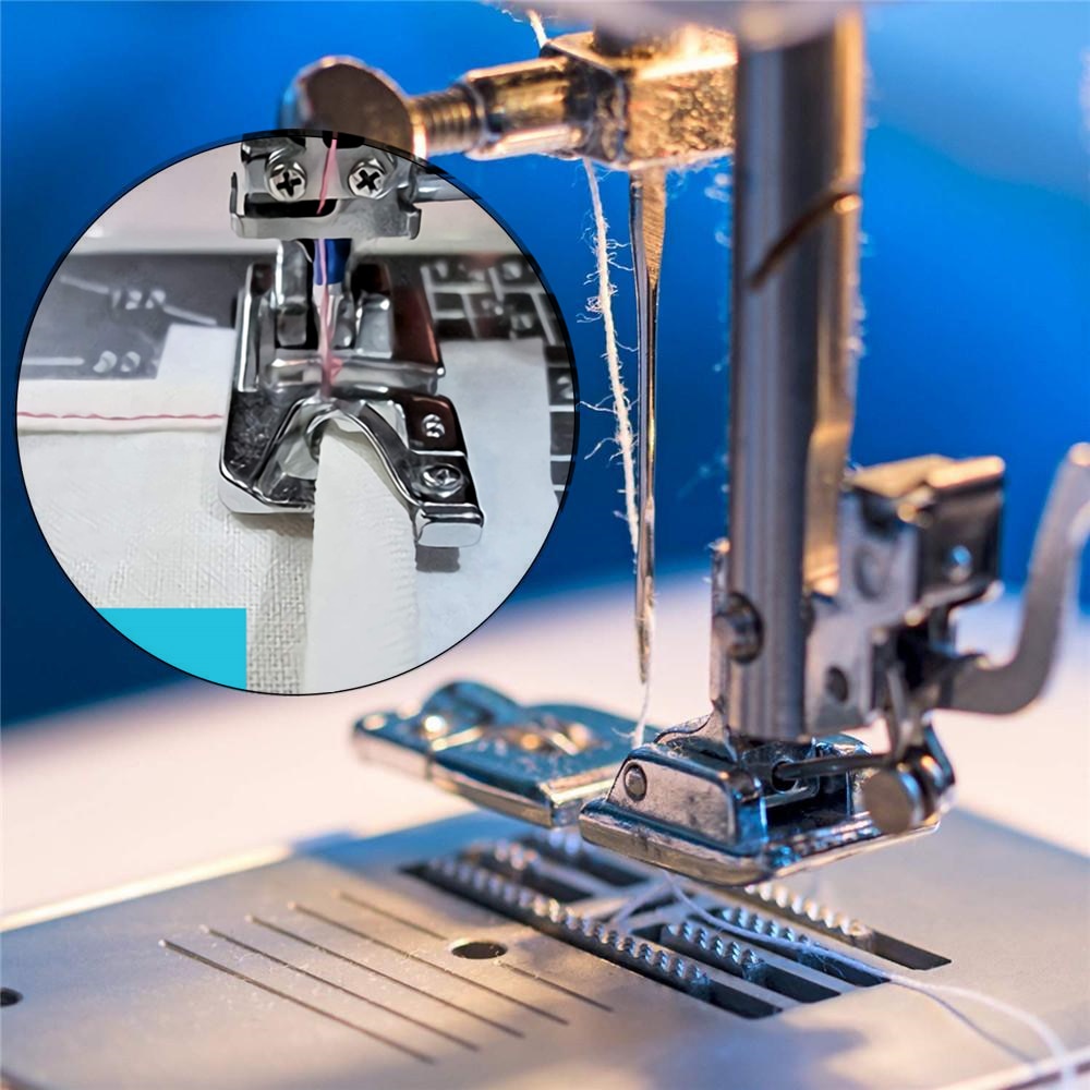 Breite Rollsaumfuß-Set 3-teilig (3/4/6 mm) | Saubere, umgeschlagene Säume wie vom Profi | Edelstahl Nähfüße | Für viele Nähmaschinen