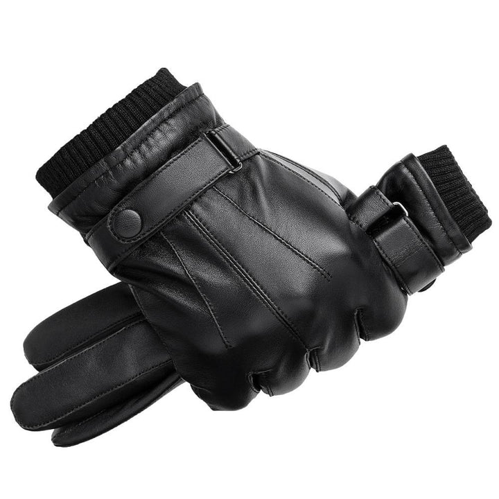 Herren Lederhandschuhe aus Kunstleder | Warme Handschuhe mit bequemer Passform und klassischem Design für Herbst und Winter
