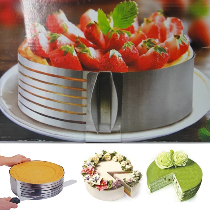 Tagliatorte regolabile in acciaio inox | Strati di torta precisi | Per torte Ø 15–30 cm