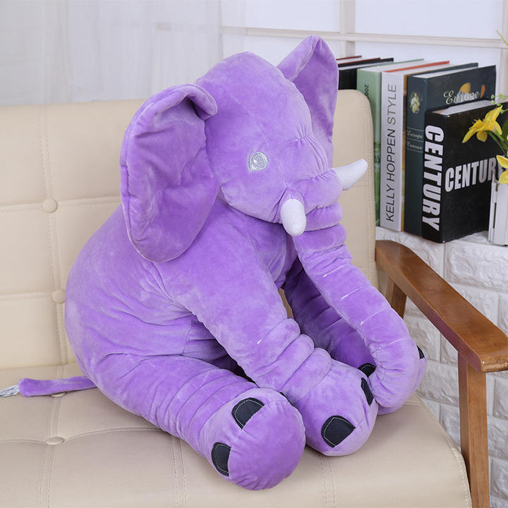 Baby Elefant Kuschelkissen | Weiches Elefanten Plüschtier als Kuschelfreund und Kissen für Kinderzimmer, Nickerchen und Schlafenszeit