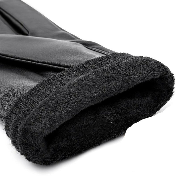 Herren Lederhandschuhe aus Kunstleder | Warme Handschuhe mit bequemer Passform und klassischem Design für Herbst und Winter