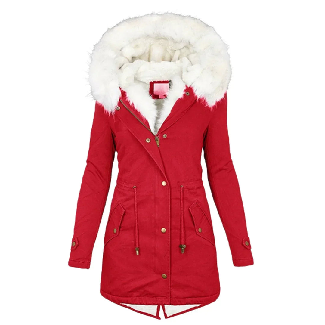 Damen Winterjacke mit Kapuze | Langarm Jacke mit gerader Silhouette und klarer Linienführung für vielseitige Winterlooks