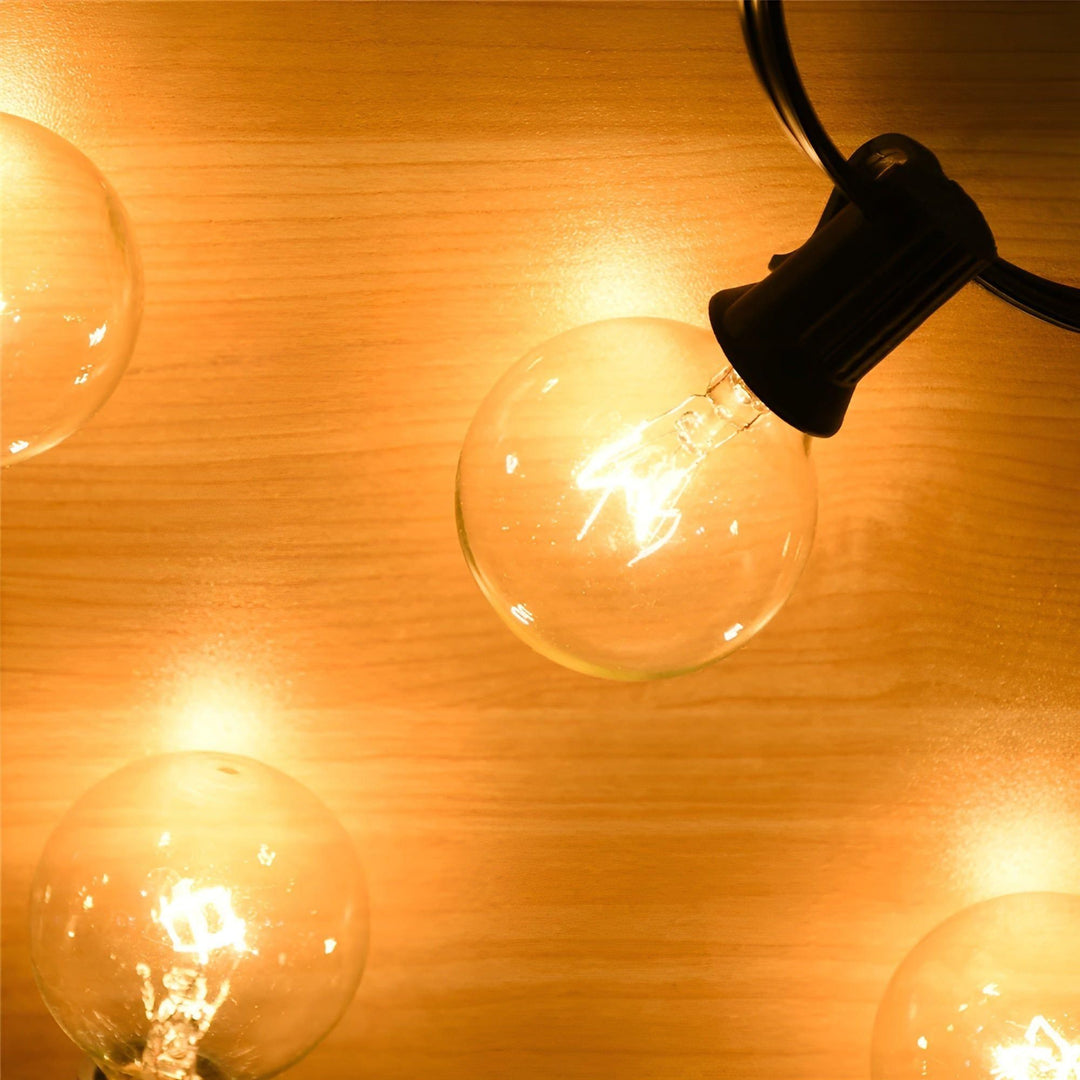 Lichterkette außen mit Globus-Lampen 15 m / 30 m | Warmweißes Licht mit 220 V für Garten, Terrasse, Hochzeit und Party