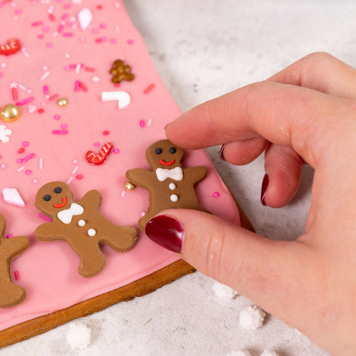 Lebkuchenhaus Backset mit fertigen Lebkuchenteilen | Weihnachts Bauset mit bunten Streuseln, Zuckerdekoration und Spritzbeuteln