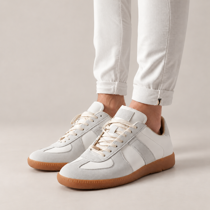 Herren Sneaker | Klassische Low-Top-Schuhe im Retro-Stil mit gepolsterter Innensohle und rutschfester Laufsohle für den Alltag