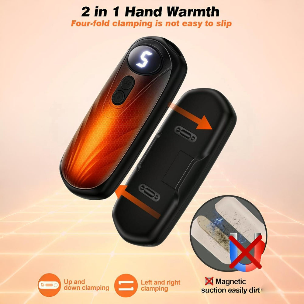 Elektrische Handwärmer | Wiederaufladbares 2er-Set mit 5 Heizstufen, LED-Anzeige und bis zu 20 Stunden Wärme für Winter und Outdoor