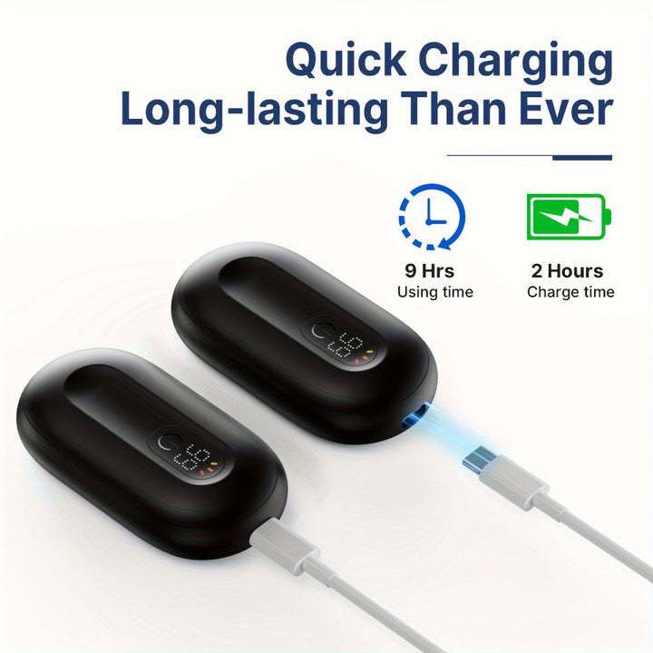 Elektrische Handwärmer | Wiederaufladbares magnetisches 2er-Set mit 3 Heizstufen, LED-Anzeige und bis zu 8 Stunden Wärme