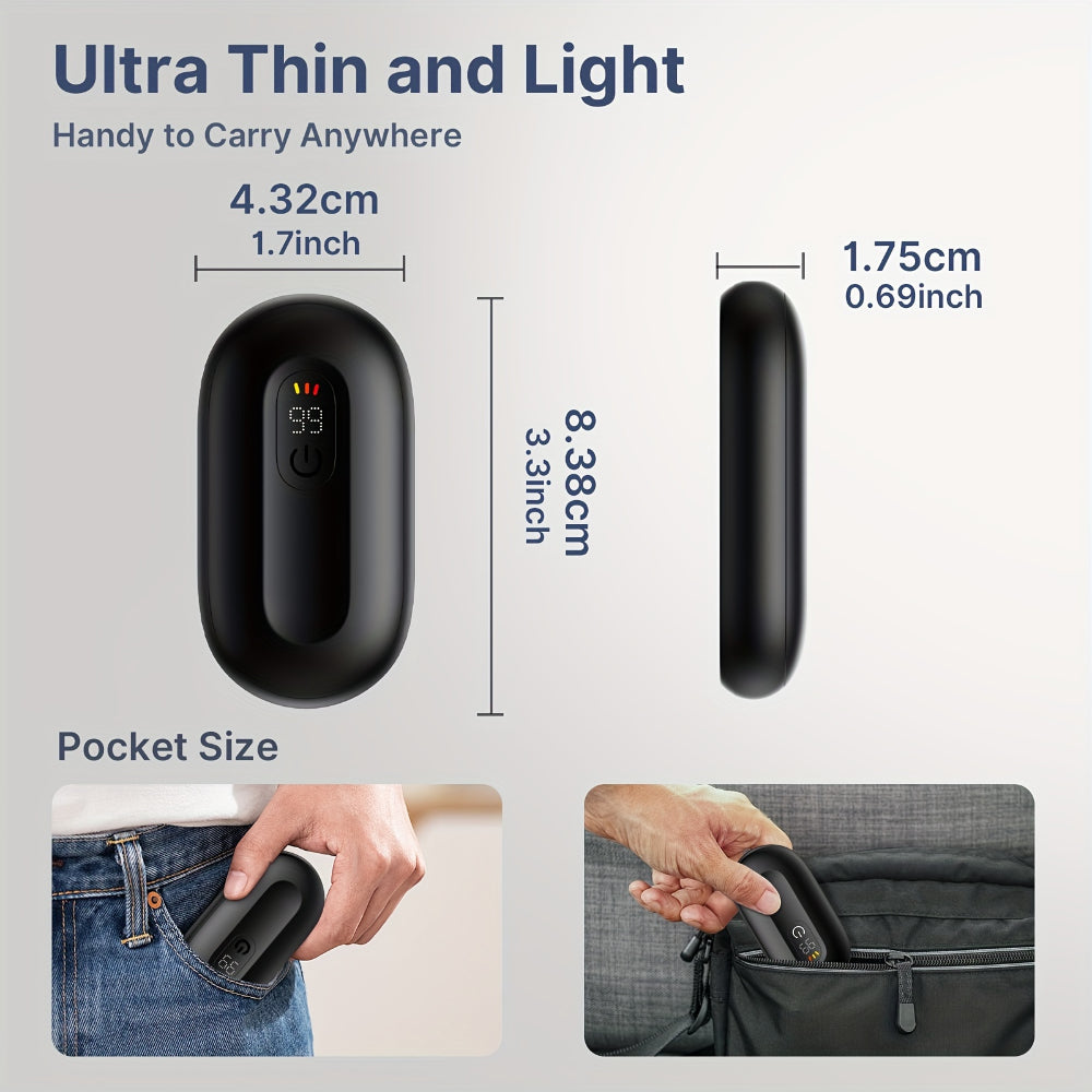 Elektrische Handwärmer | Wiederaufladbares magnetisches 2er-Set mit 3 Heizstufen, LED-Anzeige und bis zu 8 Stunden Wärme