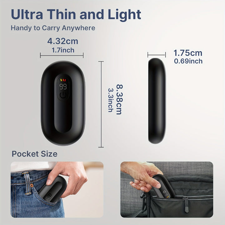 Elektrische Handwärmer | Wiederaufladbares magnetisches 2er-Set mit 3 Heizstufen, LED-Anzeige und bis zu 8 Stunden Wärme