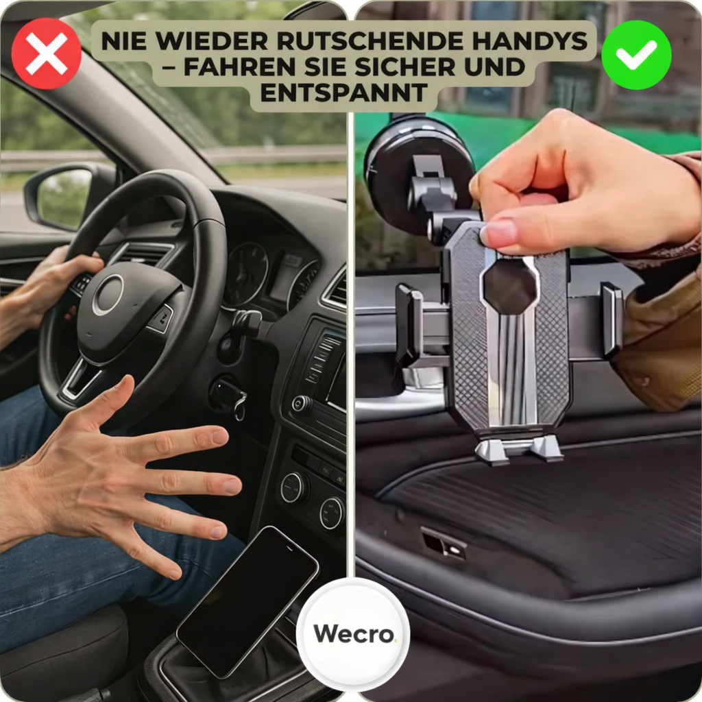 Handyhalterung Auto mit Saugnapf | 360° drehbare Smartphone-Halterung für Armaturenbrett und Windschutzscheibe