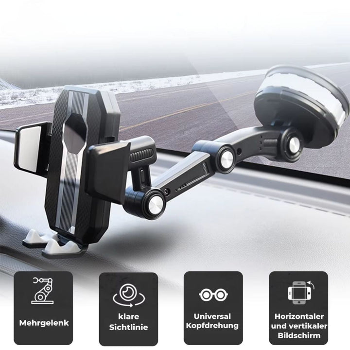 Handyhalterung Auto mit Saugnapf | 360° drehbare Smartphone-Halterung für Armaturenbrett und Windschutzscheibe