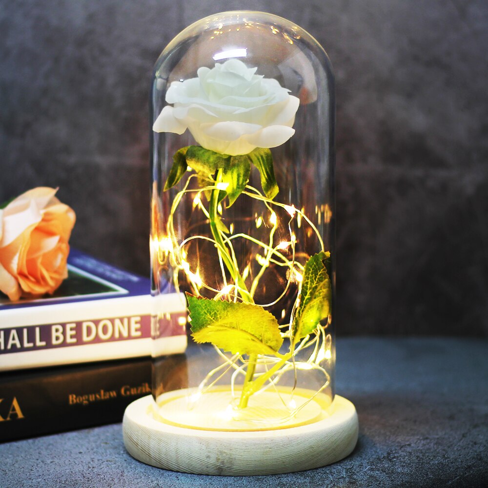 Artificial eternal rose LED light