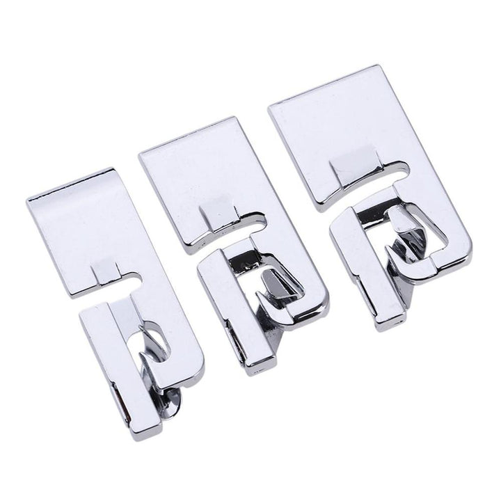 Breite Rollsaumfuß-Set 3-teilig (3/4/6 mm) | Saubere, umgeschlagene Säume wie vom Profi | Edelstahl Nähfüße | Für viele Nähmaschinen