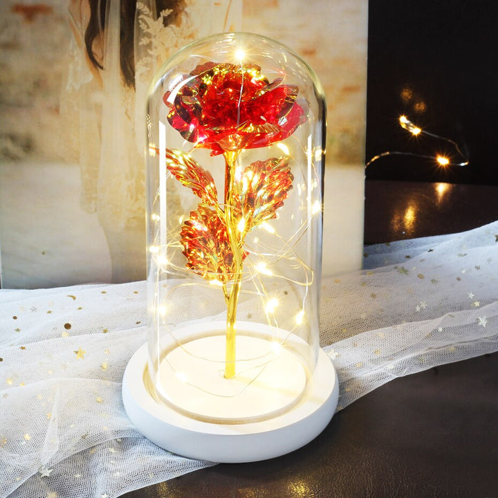 Artificial eternal rose LED light