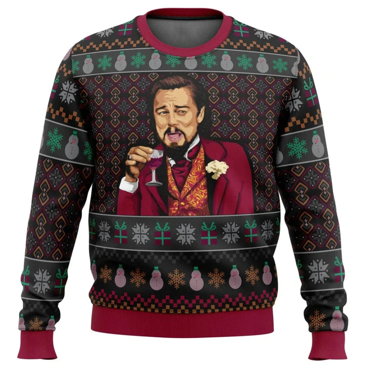 Herren Weihnachtspullover mit Weihnachtsmuster | Warmer Winterpullover mit Rundhalsausschnitt, normaler Passform und weichem Stoff
