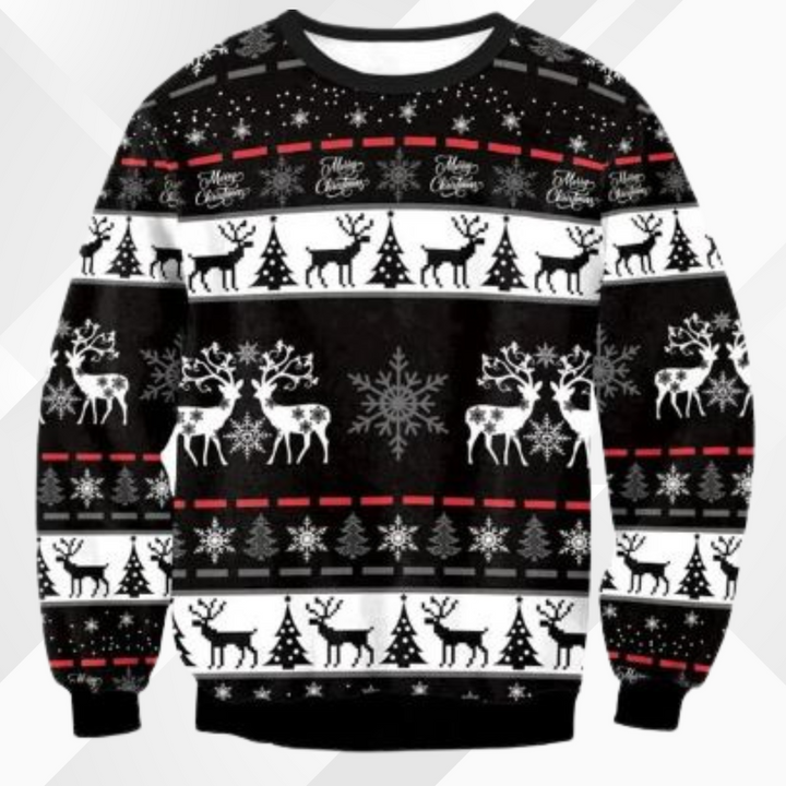 Herren Weihnachtspullover aus weichem Strick | Festlicher Winterpullover mit Rundhalsausschnitt und bequemer Passform für Herren