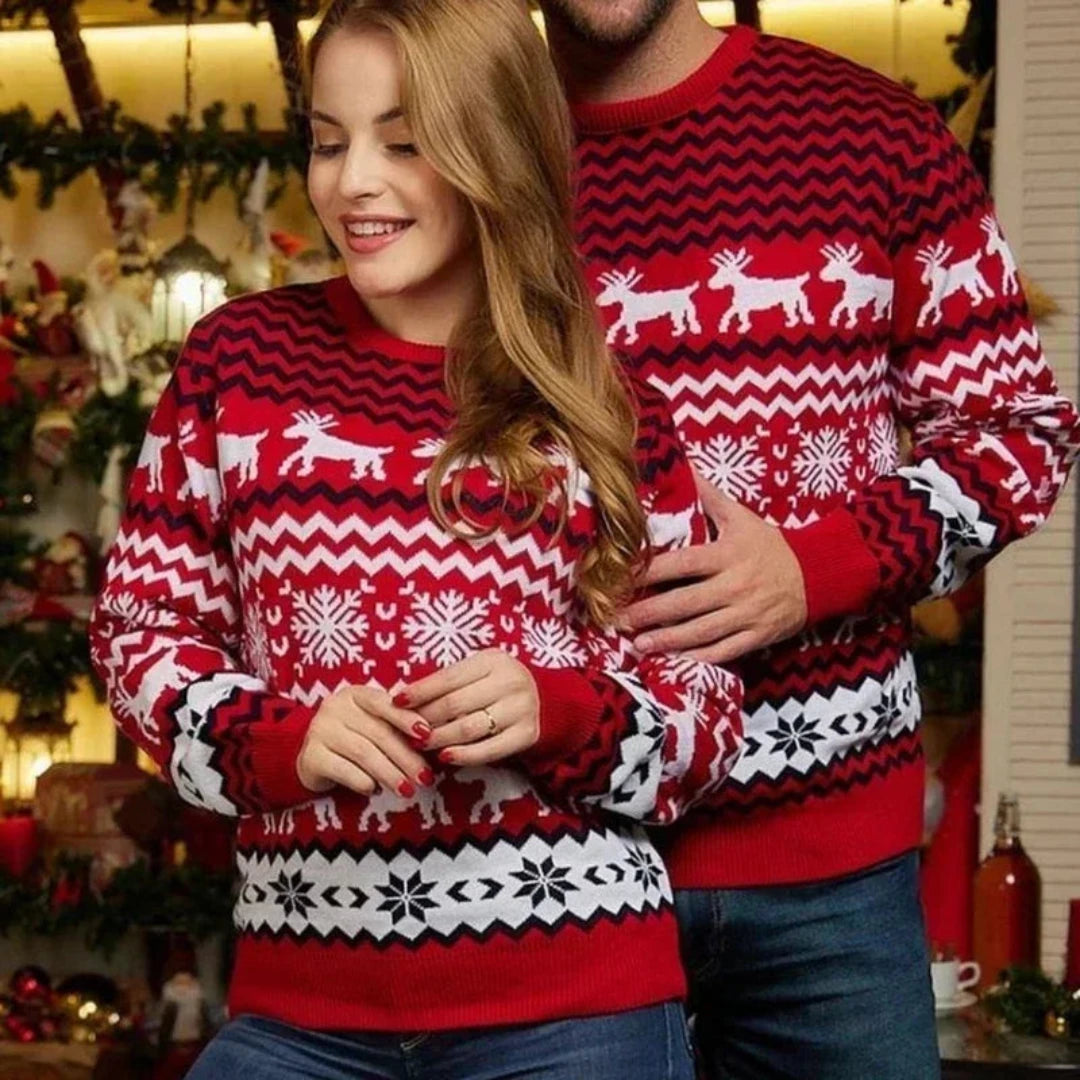Herren Weihnachtspullover mit festlichen Motiven | Weicher Winterpullover mit wärmender Strickstruktur und bequemer Unisex-Passform