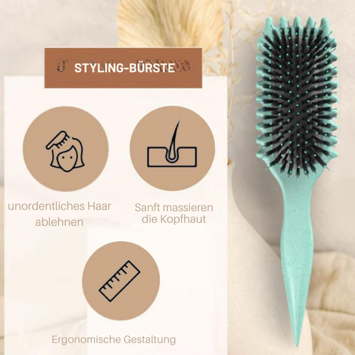 Stylingbürste für definierte Locken &amp; Wellen | Vegane „Wildschwein“-Borsten | Präzise Kontrolle, sanft zu Haar | Für Curl-Definition zuhause