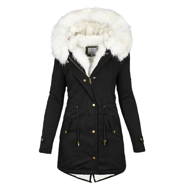 Damen Winterjacke mit Kapuze | Langarm Jacke mit gerader Silhouette und klarer Linienführung für vielseitige Winterlooks