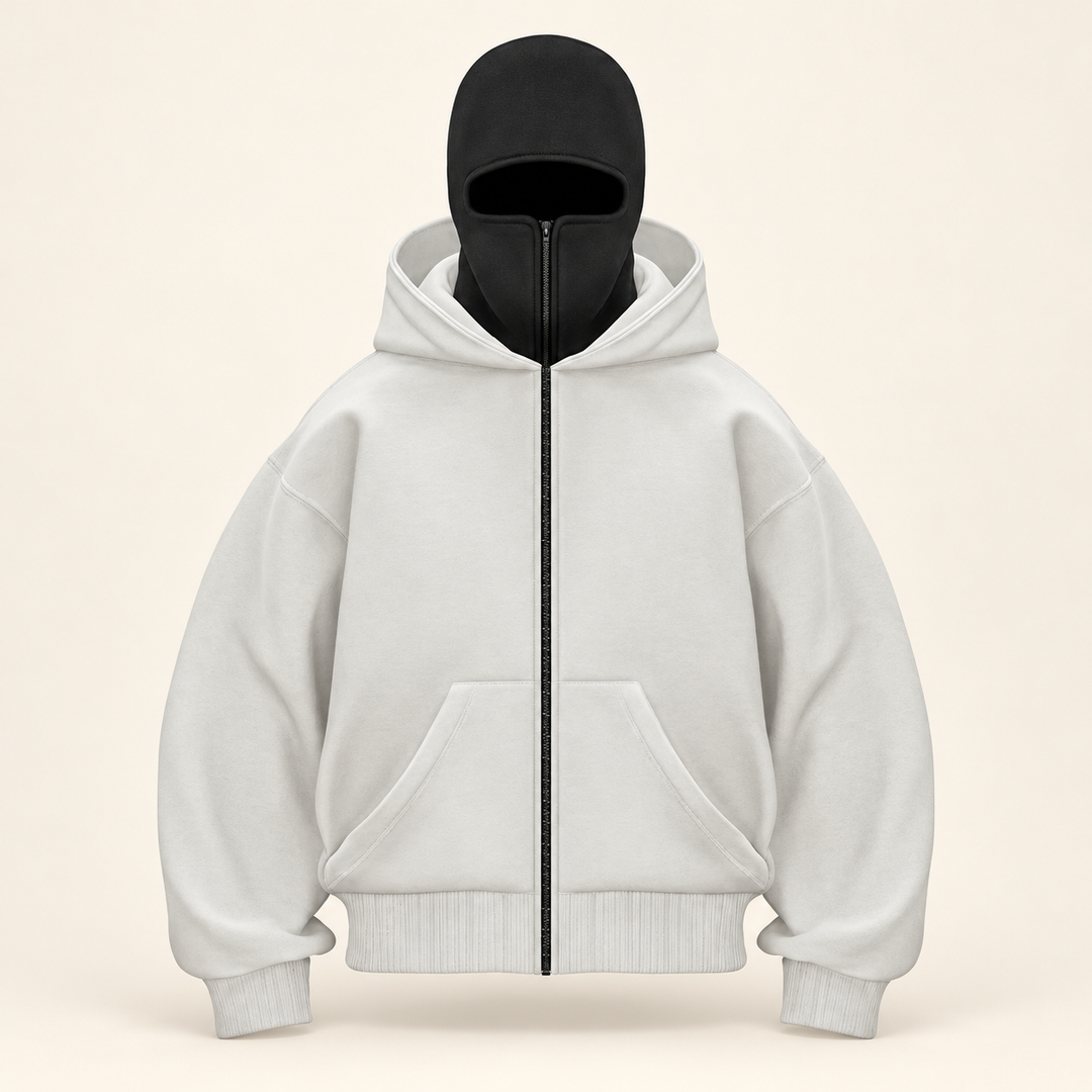 Balaclava Hoodie | Kapuzenpullover mit durchgehendem Reißverschluss und integrierter Gesichtsabdeckung für Streetwear und Alltag