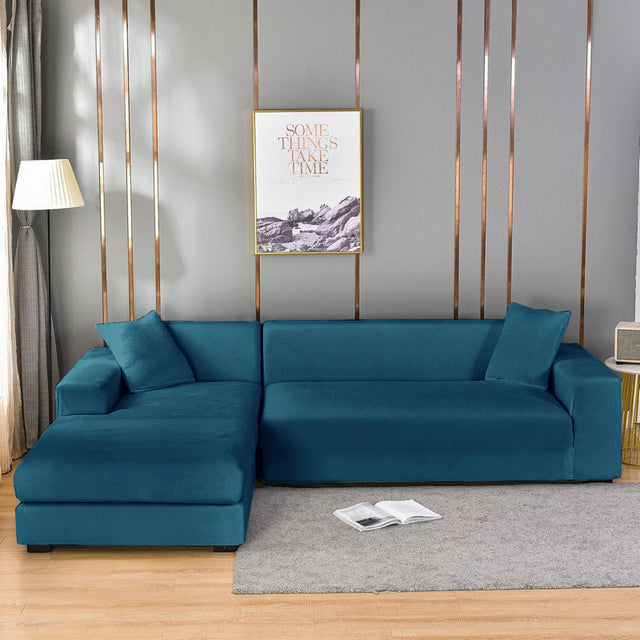 Elastischer Sofabezug aus Samt | Rundum-Schutz für Sofa &amp; Rahmen | Universal-Passform, weiches Samtgefühl, stilvolles Upgrade